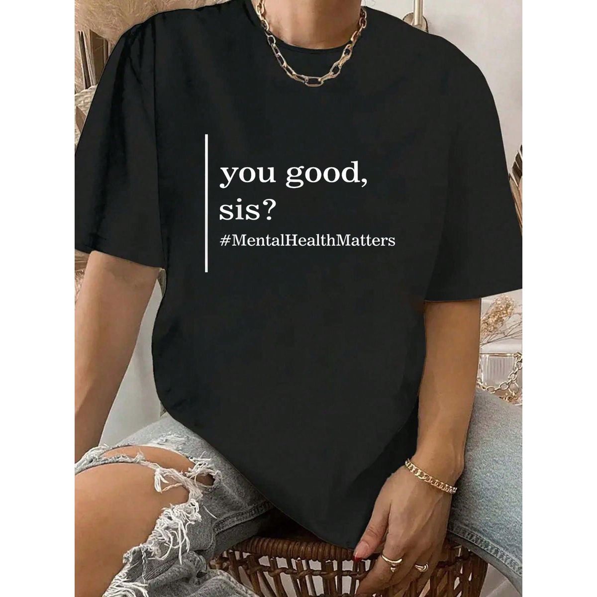100% Algodón Camiseta De Terapeuta Femenina Positiva Mental Health Matters You Good Sis_voghion.com