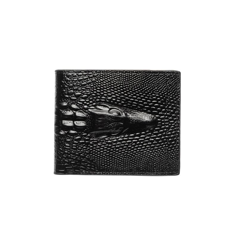 Fourniture de sacs pour hommes Portefeuille pour hommes, motif crocodile court, style horizontal d'affaires, portefeuille multifonctionnel pour billets de banque, sac d'identité en gros_voghion.com