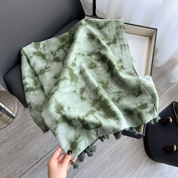 Summer sun protection scarf, Bohemian ink painting rendering, large shawl, seaside beach towel, female ethnic style_voghion.com