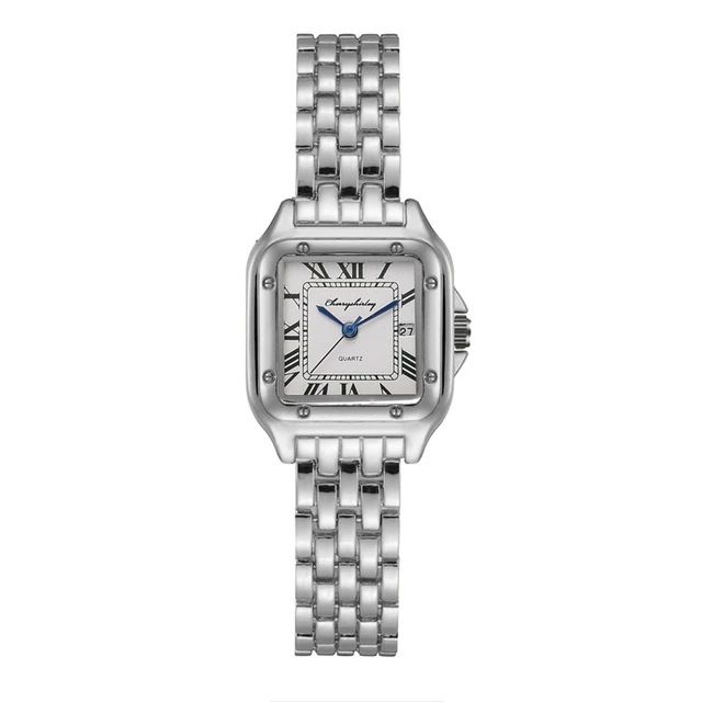 Square Minimalist Design Couple Quartz Fashion Stainless Steel Women's Watch Set_voghion.com