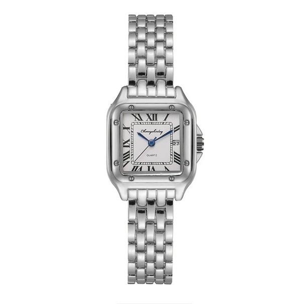 Square Minimalist Design Couple Quartz Fashion Stainless Steel Women's Watch Set_voghion.com