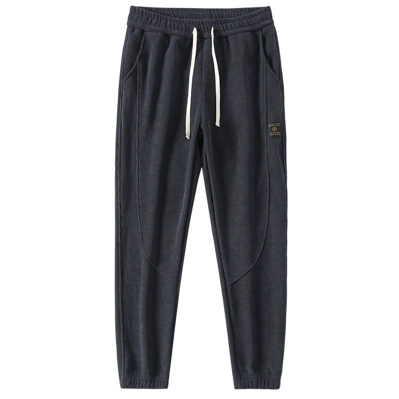 Pantaloni invernali nuovi, alla moda, casual, versatili, con gambe imbottite e caldi in velluto per uomo_voghion.com