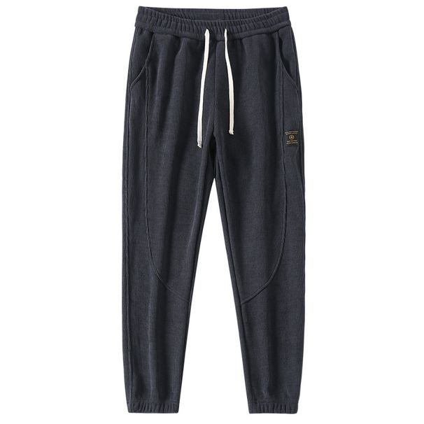 Pantaloni invernali nuovi, alla moda, casual, versatili, con gambe imbottite e caldi in velluto per uomo_voghion.com
