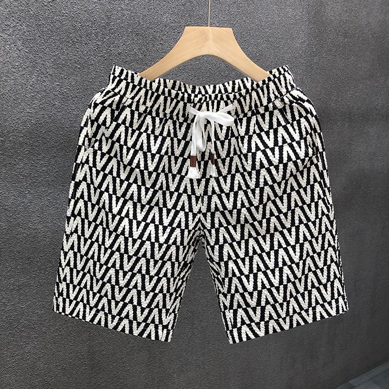 Vêtements pour hommes Été Hommes Tendance Cinq Points Pantalons Décontractés Marque Tendance Beau Short Droit Polyvalent Pantalons de Plage Garçons_voghion.com