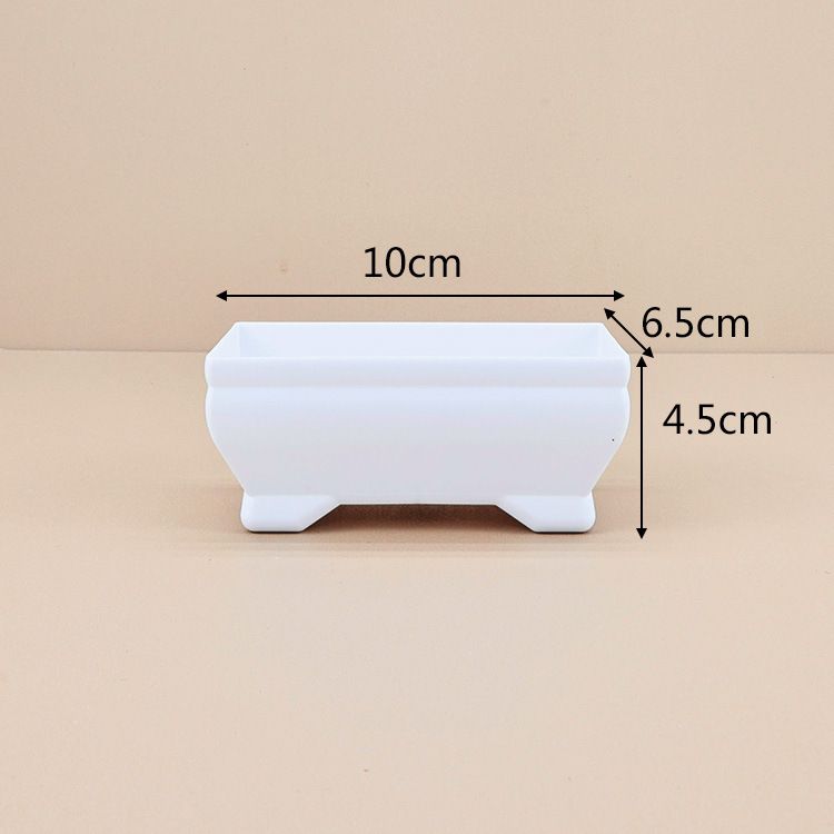 Wohnmöbel verdickter fleischiger kleiner schwarzer quadratischer Blumentopf rechteckiger Setzlingtopf Bonsai-Blumentopf aus Kunststoff_voghion.com