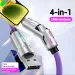 4-In-1 Super Fast Charging With Colorful Breathing Light Type-C Silicone Mobile Phone Data Cable_voghion.com