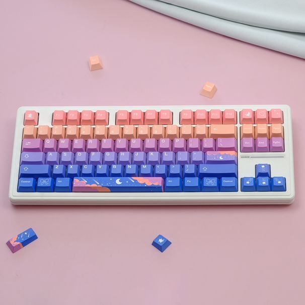 2457 Starry Moon Thermal Sublimation 5-stronna klawiatura mechaniczna PBT Keycaps Nadruk termotransferowy_voghion.com