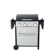 Barbecue a gas propano a 4 fuochi, potenza 34200 BTU, con griglie di cottura in smalto metallico per barbecue all'aperto, tavolo laterale pieghevole, cestino appeso, acciaio inossidabile_voghion.com
