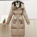 Abbigliamento da donna, cappotto invernale in cotone di grandi dimensioni, lunghezza media, con cappuccio, ampio collo in pelliccia, caldo e largo_voghion.com