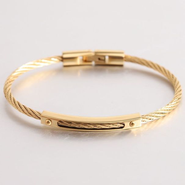 Einfaches, rundum runde Armband aus Titanstahl mit modischem Design und Bolzen für Herren_voghion.com