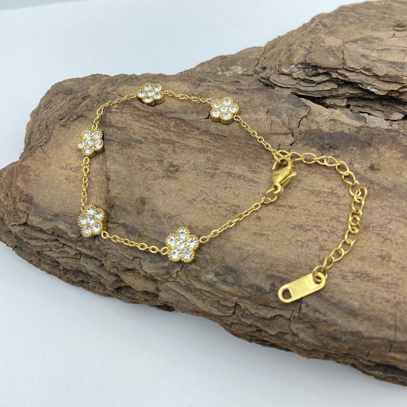 13MM Marquise Armband Titan Stahl Damenmode Vierblättriges Kleeblatt_voghion.com