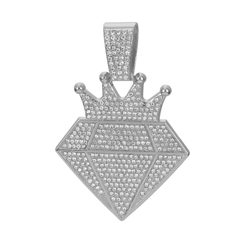 Legierung Neue Intarsien Crown Kubanischen Halskette Anhänger Hip-Hop Mode herren Schmuck_voghion.com