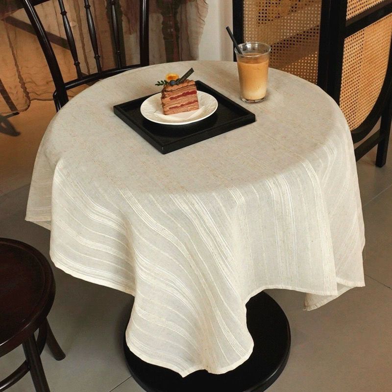 INS Style French Light Luxury High-end Feel Coffee Dining Table Mat Tablecloth Cabinet Cover Cream Color_voghion.com