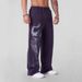 Herren Retro Hip Hop Print Jogginghose Lässige Jogger mit Totenkopf-Design Baumwollmischung Streetwear Hose_voghion.com