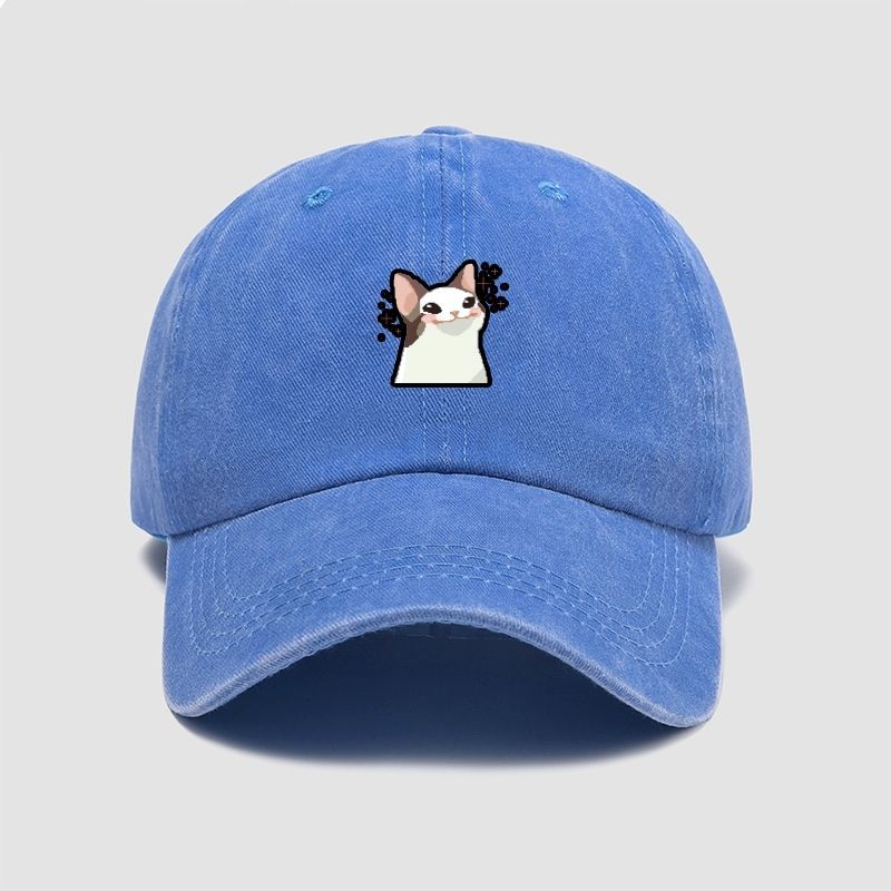 Pop Cat Emojis, wéi einfach Internet-Celebritéiten, Geeschter-Déier-Baseballkappen, gewiefte Meedercher, gewaschenen Soft-Top-Entenschnabel_voghion.com