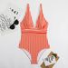 Womens Swimsuit Printed women's one piece striped triangular swimsuit soft bag new beach bikini_voghion.com