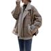 jacket for women 2024 new autumn winter short style Korean version loose lamb wool thick and plush cotton_voghion.com