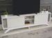 FurnisHome Store Luxia Mid Century Modern Tv Stand 2 Sliding Door Cabinet 2 Shelves 67 Inch Tv Uni, White_voghion.com