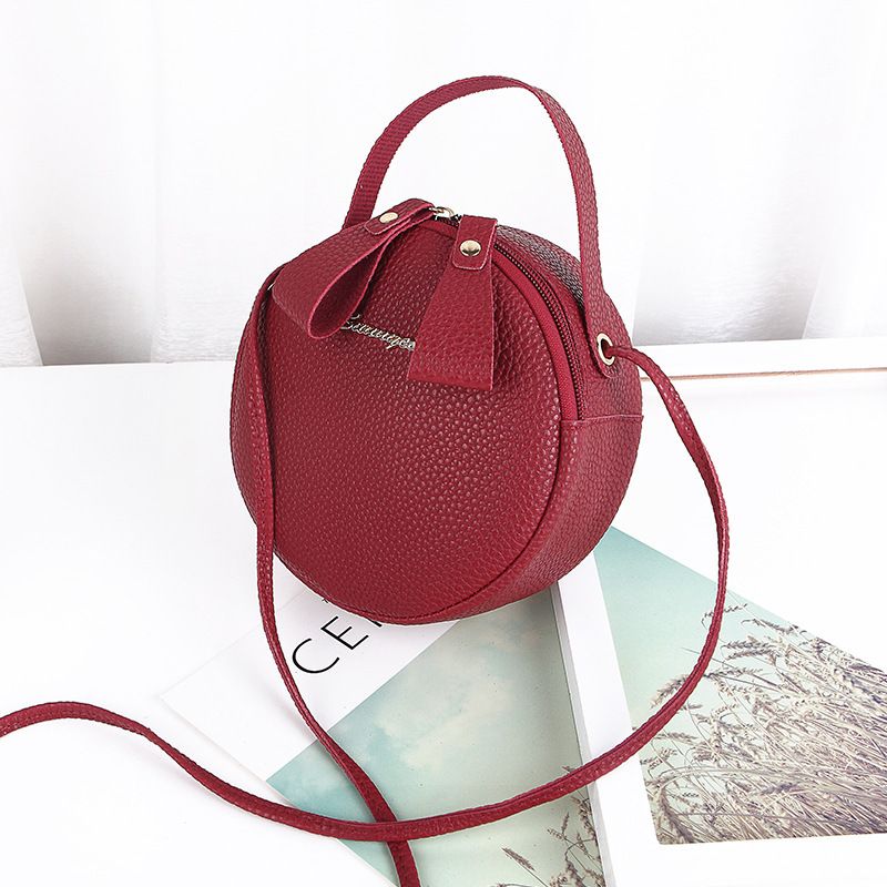 Borsa a tracolla piccola e carina con logo a lettera e doppia cerniera rotonda da donna, 2018_voghion.com