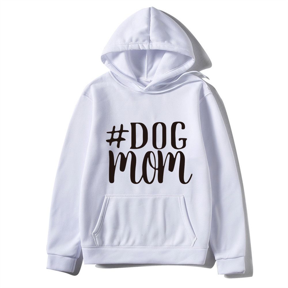 Dog Mom Letter Round Neck Pullover Sweater Autumn/Winter New Pullover Top Underlay_voghion.com
