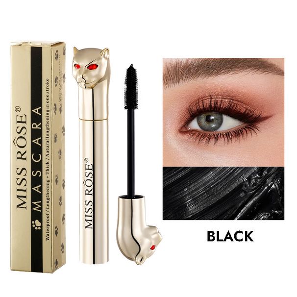 MISS ROSE 3D Cat - Shaped Gold Tube Mascara - Dense, Long - Lengthening, Curl - Enhancing, Natural - Looking, Long - Lasting, One - Stroke Application_voghion.com