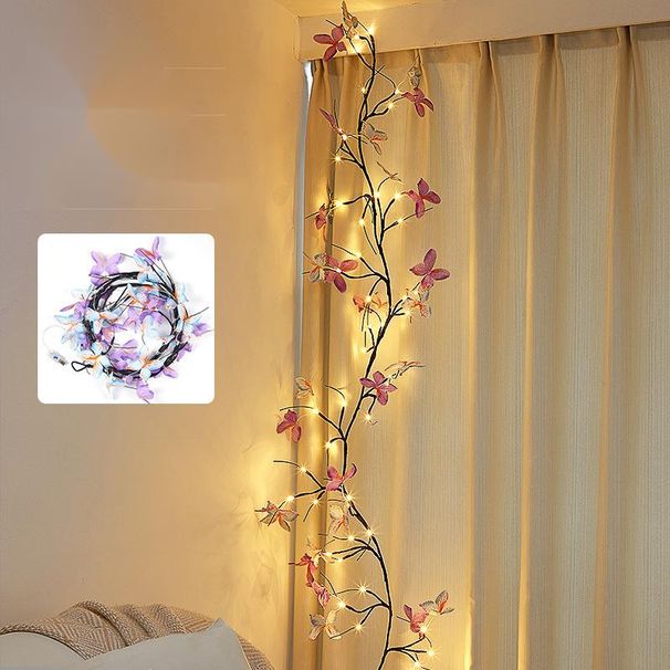 LED buigbare vorm rotan vlinder bloem bladeren binnendecoratie wandarrangement romantische sfeerlamp_voghion.com