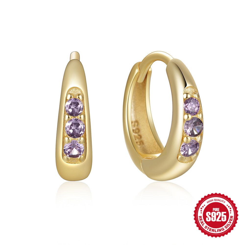 Orecchini in argento sterling S925 con diamanti stile Ins, di lusso, di colore chiaro, di alta qualità, con diamanti._voghion.com