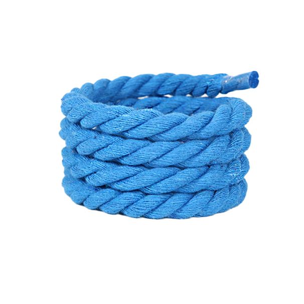 Shoelaces Handmade DIY Solid Color Round Three Strand Cotton Rope Rope 8mm Thick Pure Cotton Braided Decorative Shoelaces_voghion.com