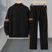 Abbigliamento da uomo Felpa con cappuccio e jogger color block da uomo - Completo sportivo casual invernale per palestra e streetwear_voghion.com