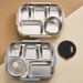 Lunch box in acciaio inossidabile 316 di alta qualità con isolamento termico - Bento Box a 5 scomparti per ufficio, scuola e viaggi_voghion.com