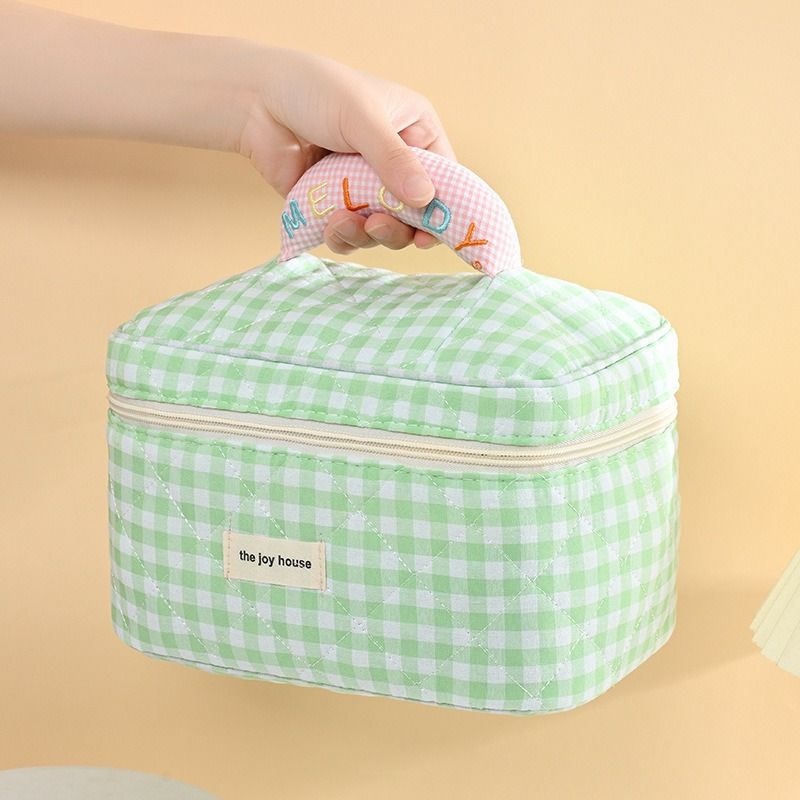 Trousse de maquillage - Organiseur de cosmétiques couleur pastel de grande capacité (portable et étanche, parfait pour les voyages, les articles de toilette et le rangement des soins de la peau)_voghion.com
