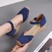 Women's fisherman shoes women's wedge heel thick sole new spring and autumn suede one word buckle high heel hollow single shoe straw_voghion.com