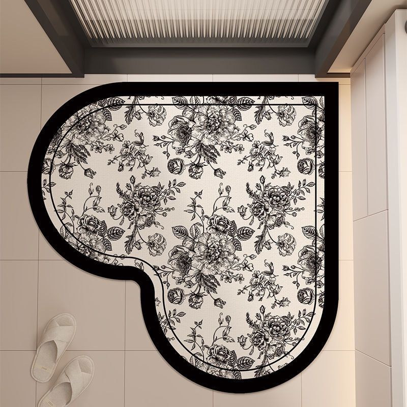 Badezimmer Kieselgur Weicher, saugfähiger Boden Schnelltrocknender Tür-Toiletten-Eingangsteppich Niedliche rutschfeste Fußmatte_voghion.com