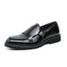 Men's Solid Color Platform Dress Leather Shoes Office Loafers_voghion.com