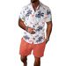 Roupas masculinas, camisa de verão, casual, solta, manga curta, shorts, praia, terno, impressão 3D_voghion.com