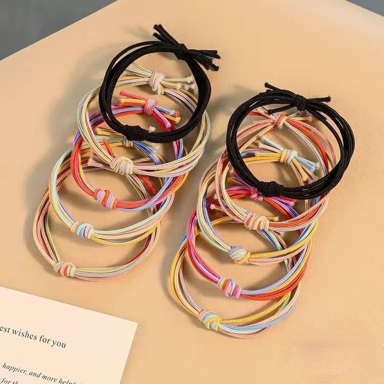 Five-in-One Multi-Strand Colorful Hair Tie New High Elasticity Rubber Band Ponytail Holder Non-Damaging Durable Classic_voghion.com