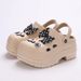 Cartoon DIY Chunky Plateau Sandalen Frauen 2024 Sommer Dicke Unterseite Clogs Gartenschuhe Frau Geschlossene Zehe Rutschfester Strand_voghion.com