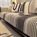 Set di fodere per cuscini in ciniglia per divani - Reversibili, antiscivolo, design a righe per divani modulari (dimensioni personalizzate, stile minimalista)_voghion.com
