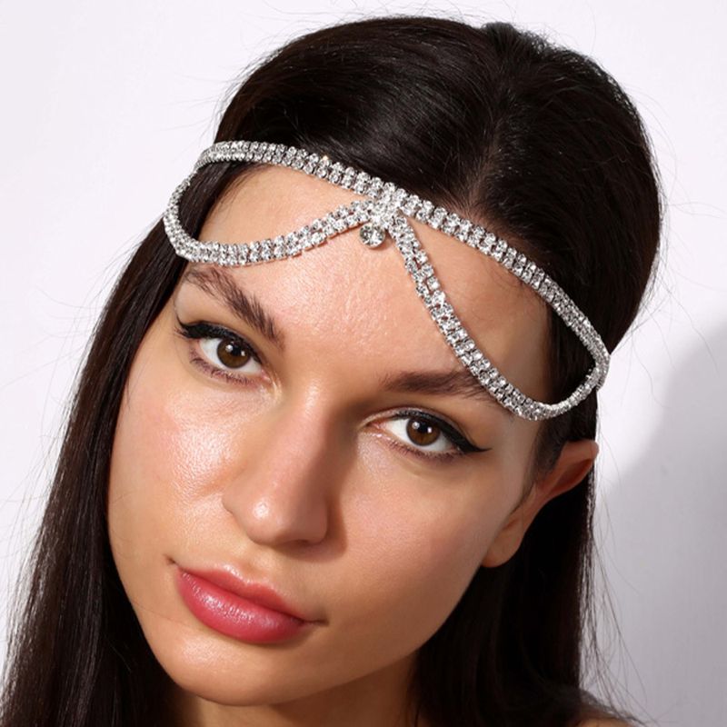 Luxus Duebelschicht Strass Elastesche Kappband Braut Hochzäit All Match Kristall Hoerkette Kappschmuck Kappschmuck 05_voghion.com