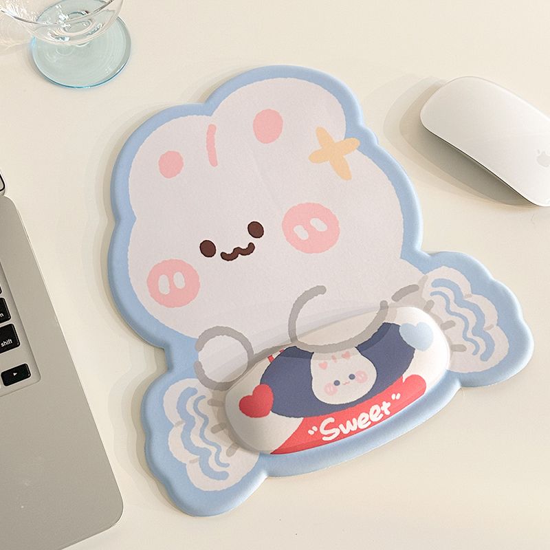 Vassoio per tastiera e mouse originale Toffee Rabbit di qualità imbattibile, in silicone, per ufficio, con poggiapolsi spesso e confortevole, protezione per le mani._voghion.com