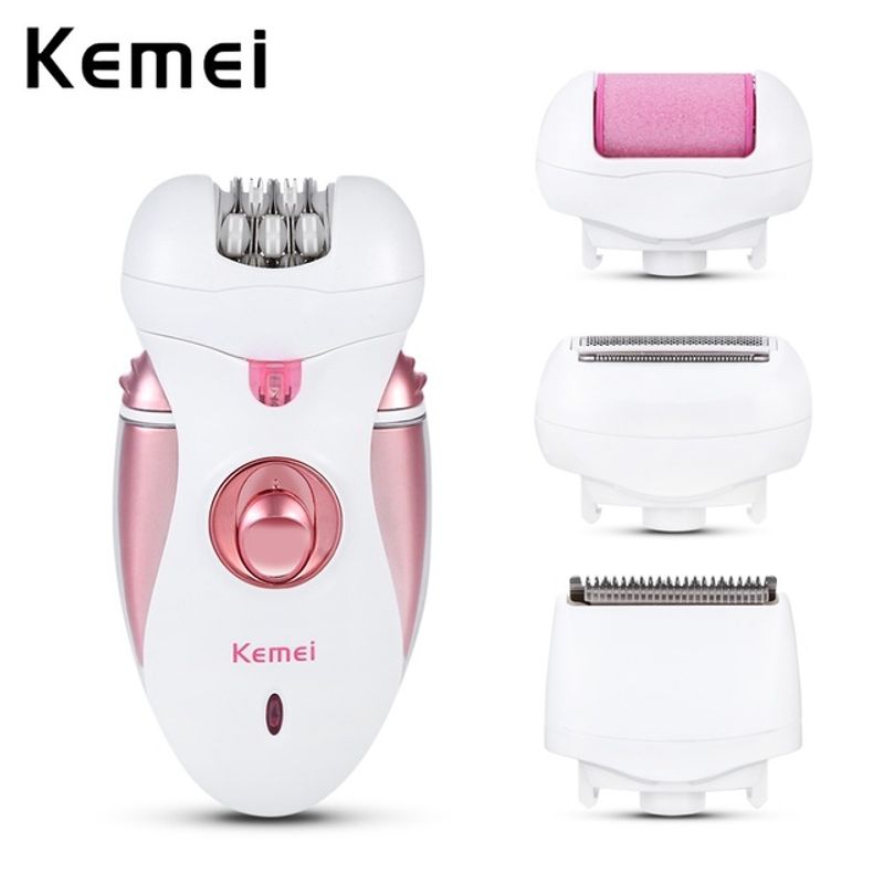 Kemei KM-2530 4 In 1 Rechargeable Women Electric Feet Care Tool Lady Epilator Hair Removal Shaver Cordless_voghion.com