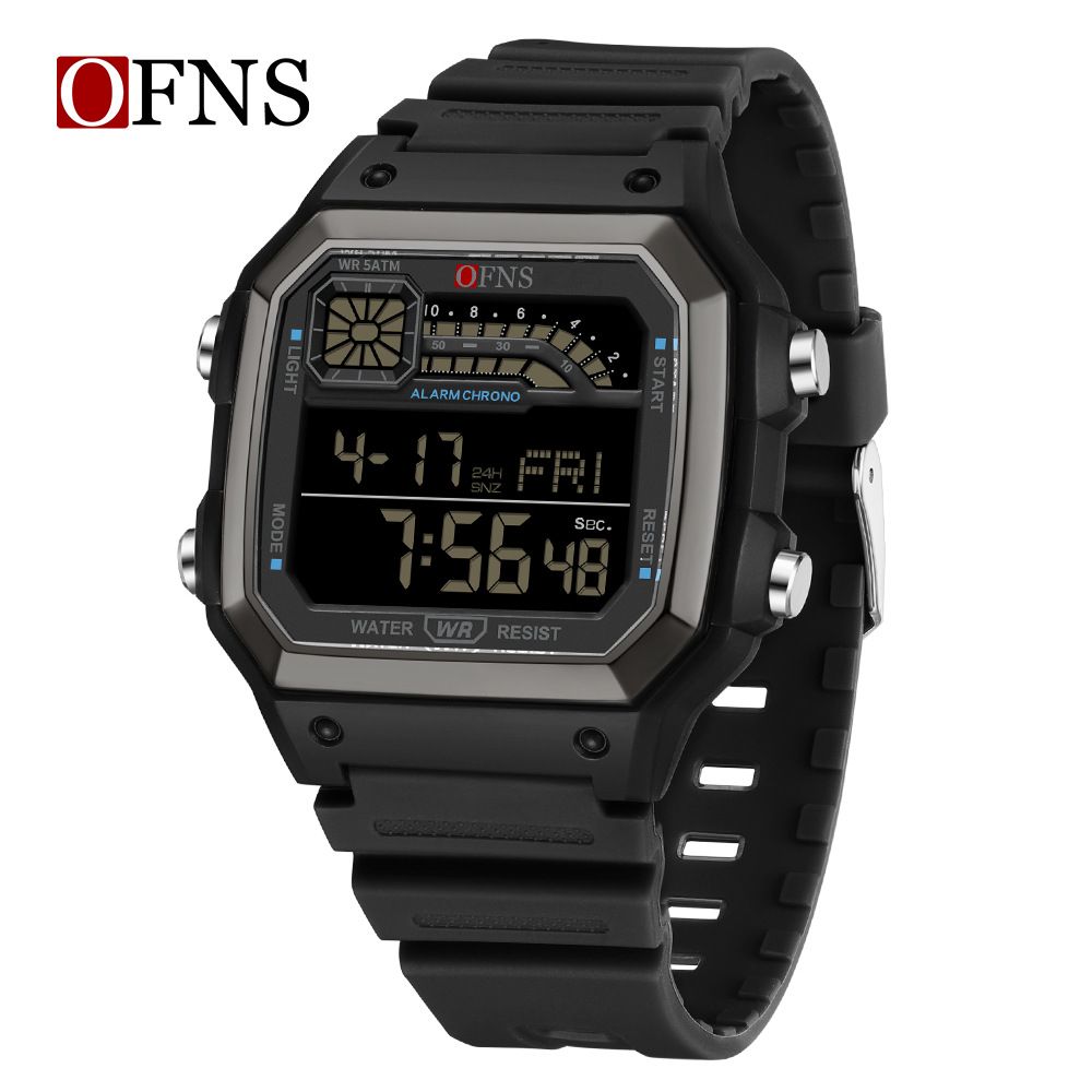 Classic Square LED Digital Watch With Night Light, Multi-Function Alarm, Calendar, Stopwatch For Students, Sports & Casual Wear_voghion.com