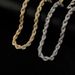 Men's Jewelry Twist Chain Necklace With Spring Clasp - Hip Hop Geometric Rope Design Unisex Fashion Accessory In Gold And Silver_voghion.com