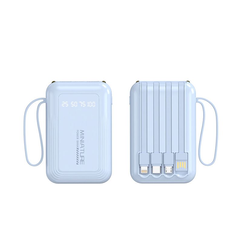 Tragbare Powerbank mit 20.000 mAh, Schnellladefunktion und integrierten Kabeln | Kompakt und leistungsstark | Kompatibel mit mehreren Geräten | Reisefreundlich_voghion.com