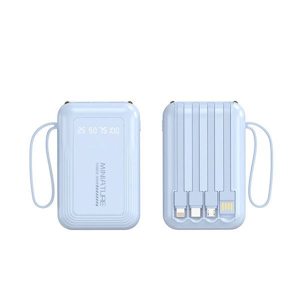 Tragbare Powerbank mit 20.000 mAh, Schnellladefunktion und integrierten Kabeln | Kompakt und leistungsstark | Kompatibel mit mehreren Geräten | Reisefreundlich_voghion.com