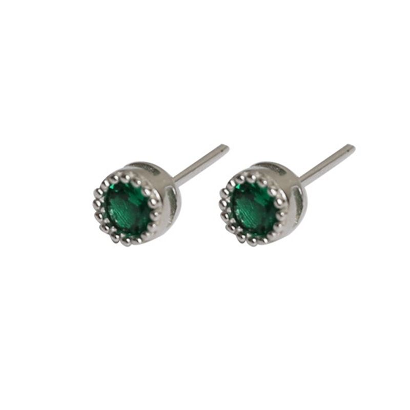 Orecchini da donna in stile High Street con singolo diamante e zircone, versatili, stile hip-hop, con ago in argento per uomo_voghion.com