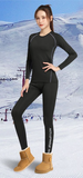 Women's Ski Thermal Quick-Dry Fleece-Lined Tight Base Layer Long Sleeve Winter Outdoor Top Fitness Yoga Sports Set_voghion.com