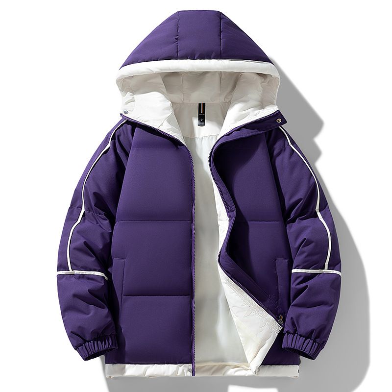 [Caldo] Abiti invernali colorati, giacche di cotone per uomo e donna, con cappuccio largo, cerniere spesse e calde, fascia alta per giovani_voghion.com