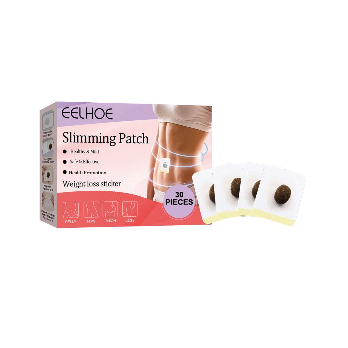EELHOE Lazy Slimming Body Shaping Beauty Patch Bellybutton Pill Big Belly And Thighs_voghion.com