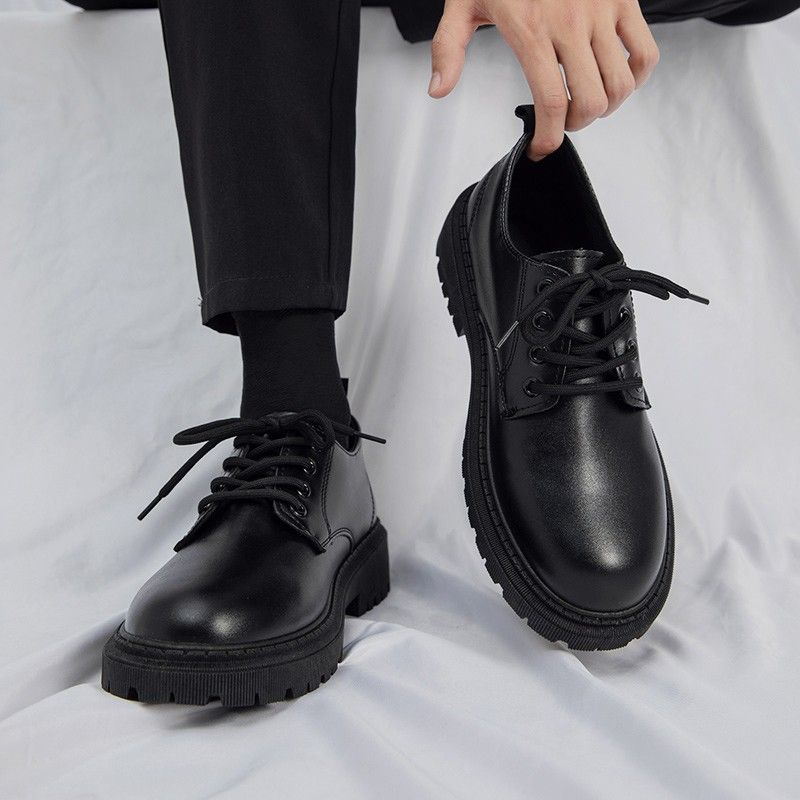 Men's Shoes Business leather shoes men's summer  new style youth British style student thick bottom suit men's casual  shoes_voghion.com